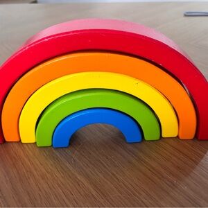 Colorful Wooden Rainbow Stacker Montessori Toy